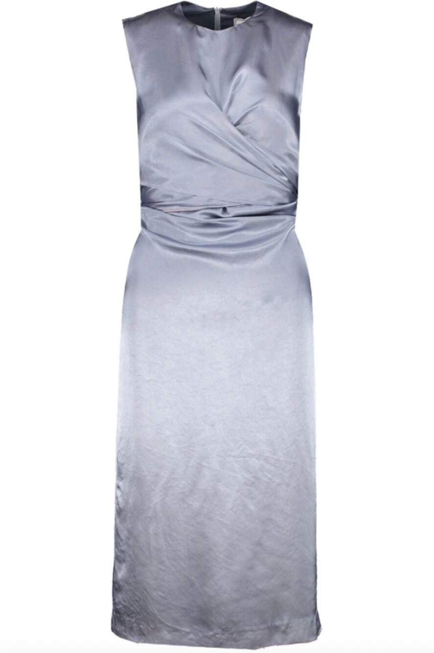 Tiger of Sweden Ysabella X Draped Tie Waist Maxi Dress Blue Size EU 36 US 4